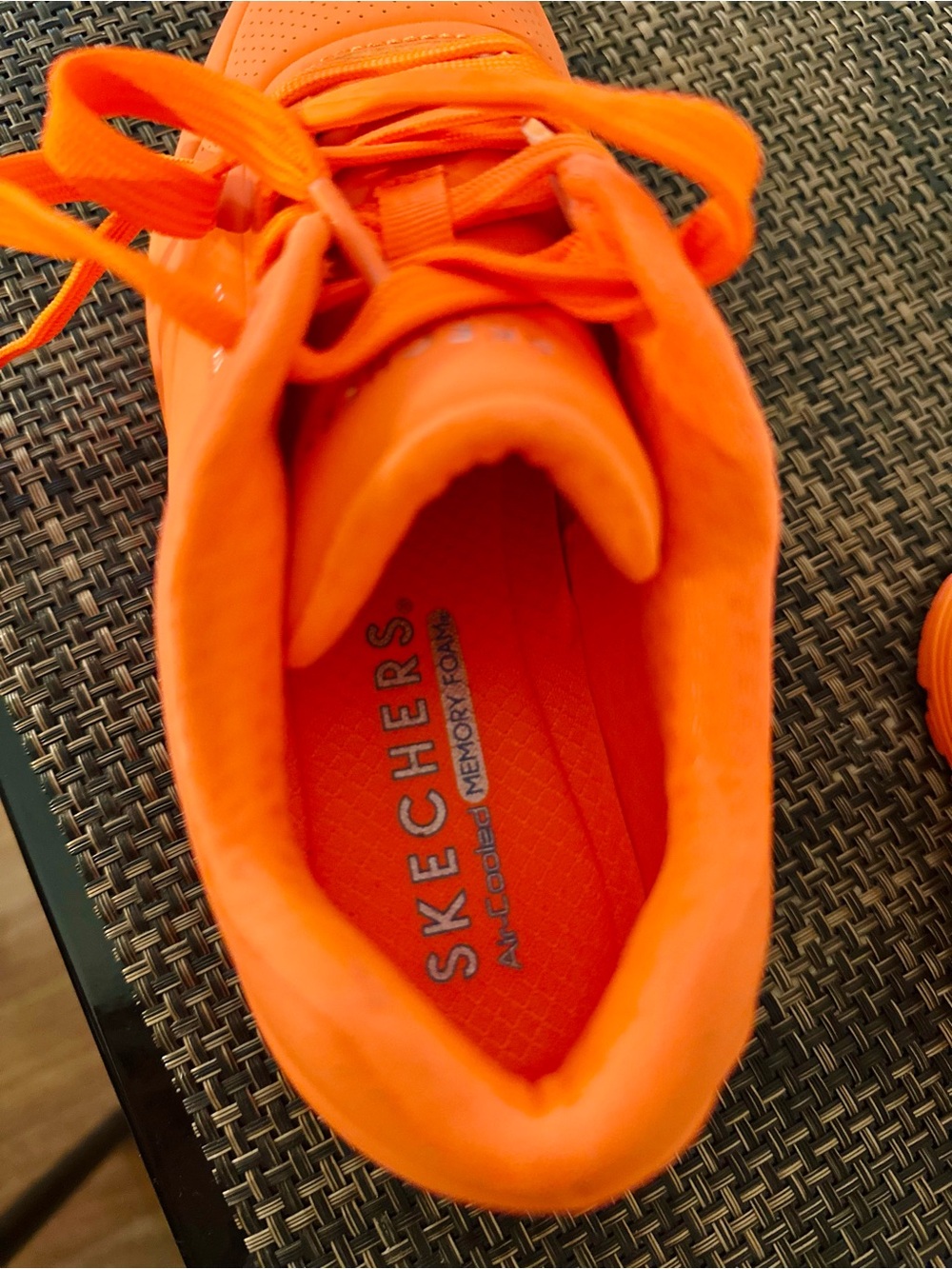 Skechers Uno Night Shades Neon Orange Sneakers - Women's Size 6.5 - Picture 4 of 10